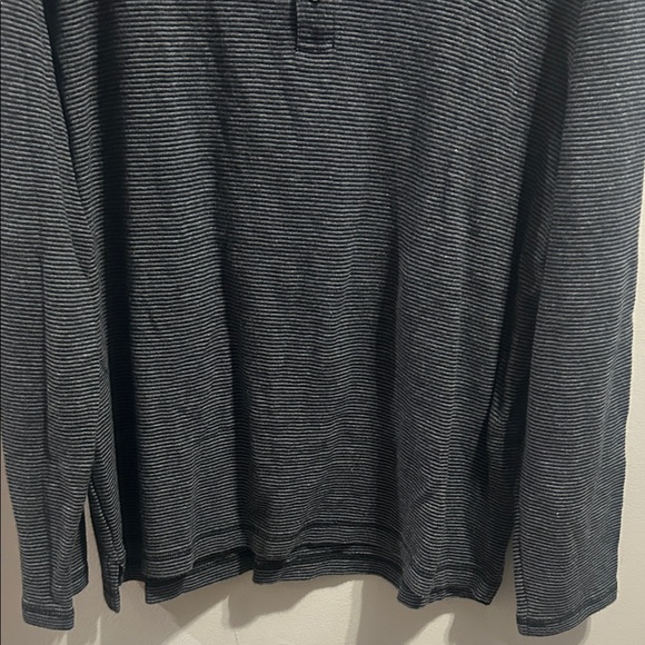 American Eagle Outfitters Black and Gray Striped Long Sleeve Henley - Picture 10 of 14